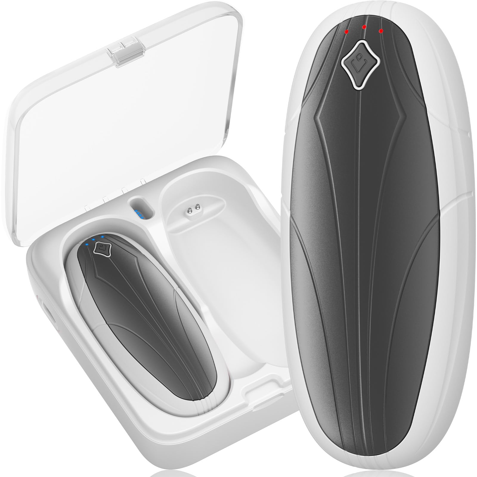 Beuchan hand warmers with rechargeable case provide portable warmth on the go.