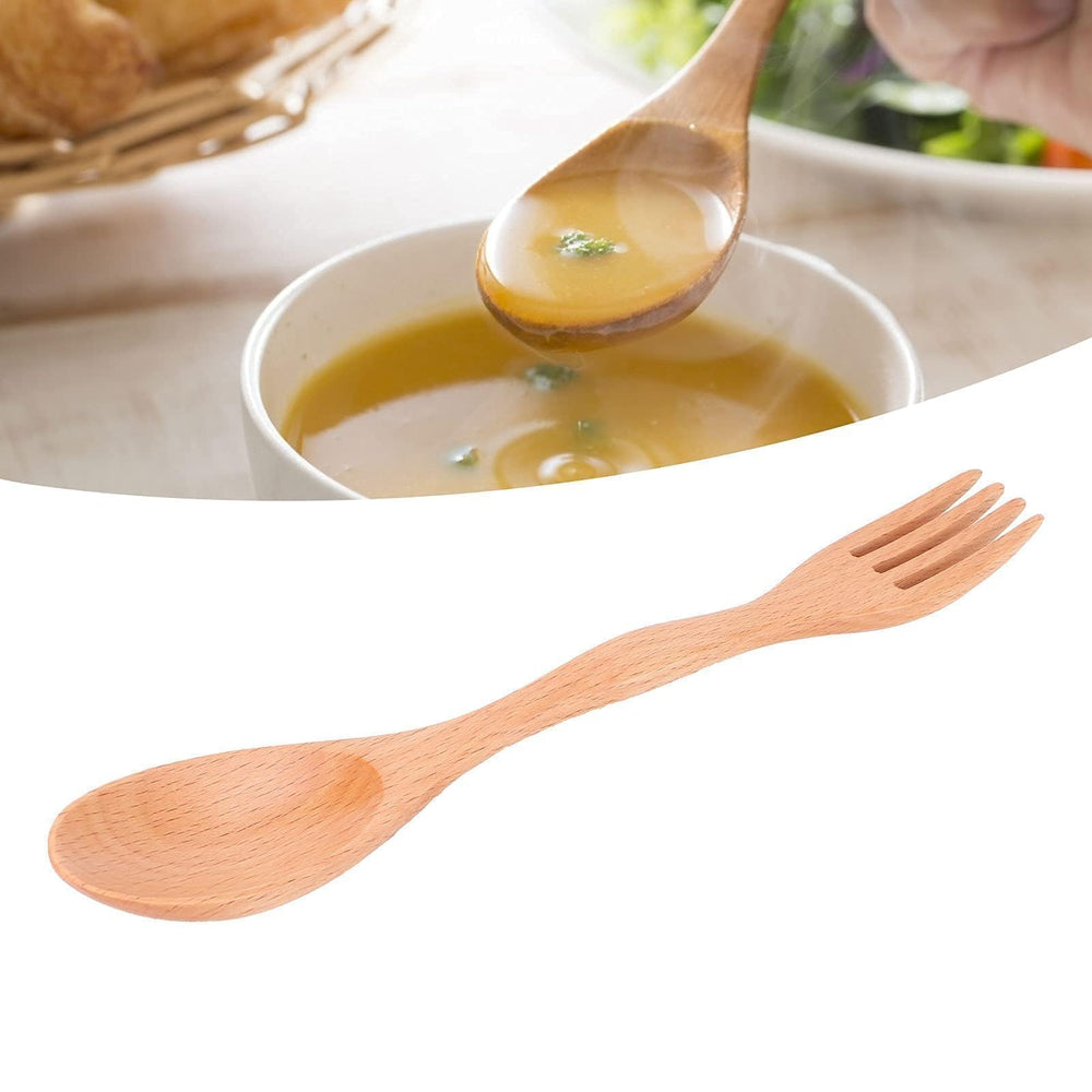 Beufee picnic setup featuring wooden spoon and fork.