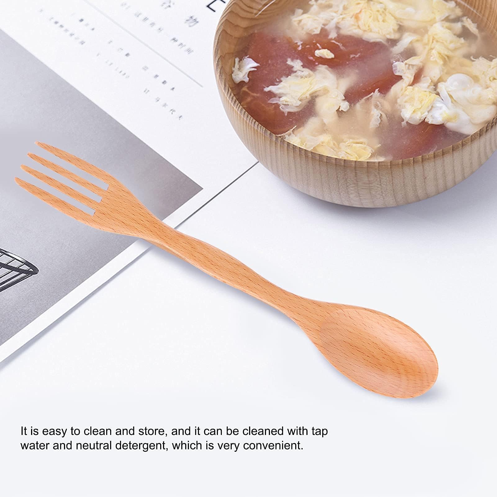 Beufee portable case with wooden cutlery for travel.
