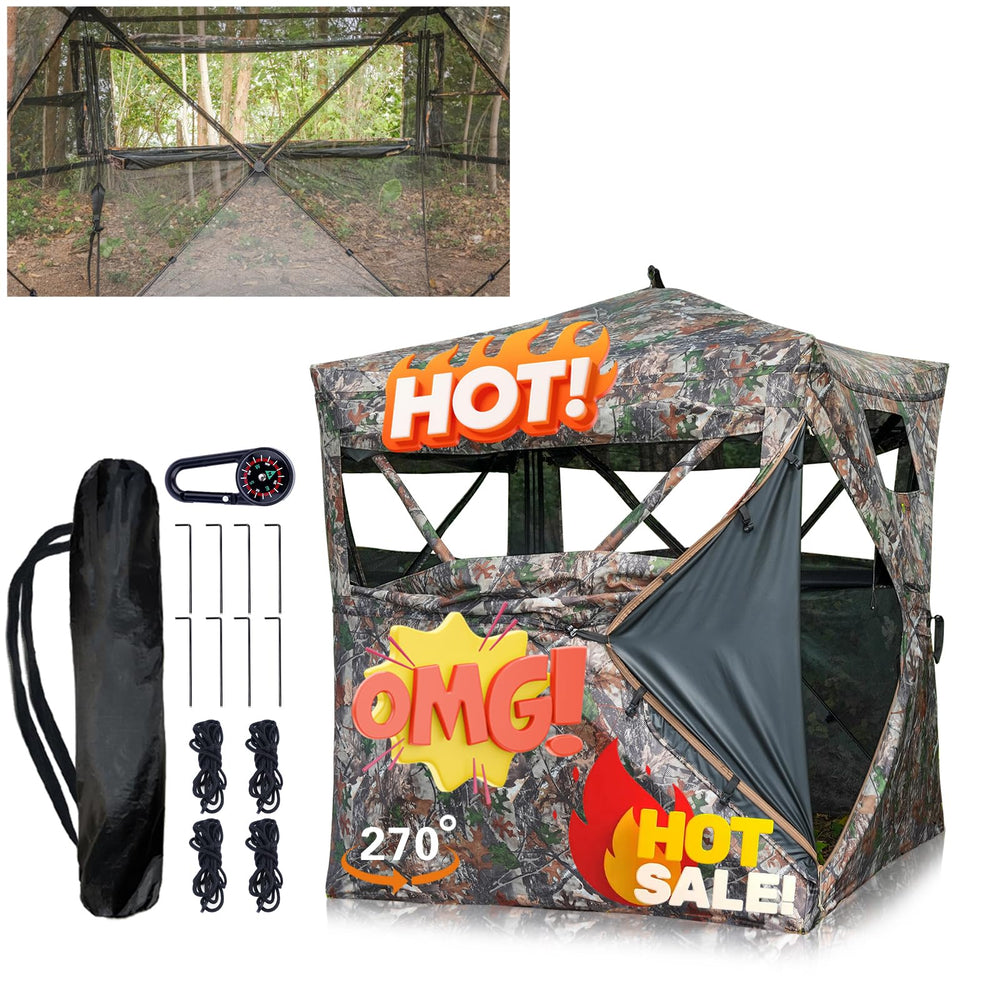 Beviliu hunting blind easy-setup enables quick shelter when moving between spots.