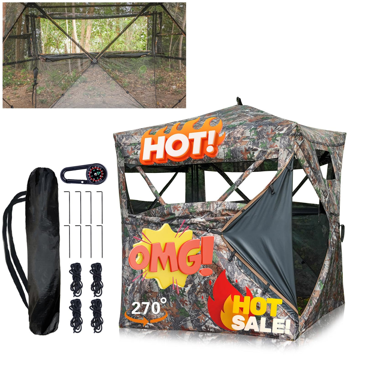 Beviliu hunting blind easy-setup enables quick shelter when moving between spots.