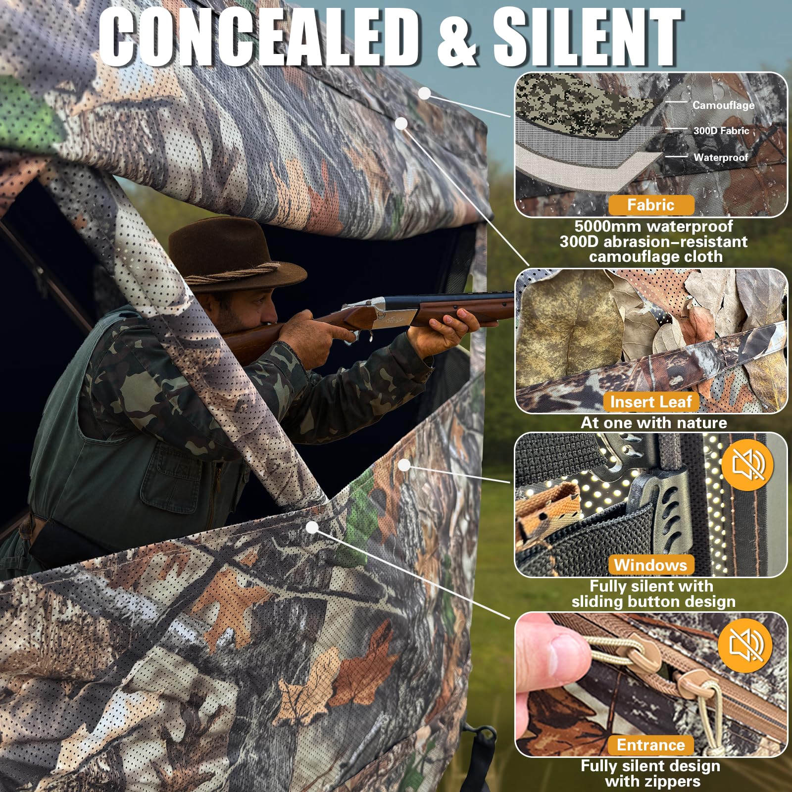 Beviliu hunting blind portable-carry-bag simplifies transport to sites.