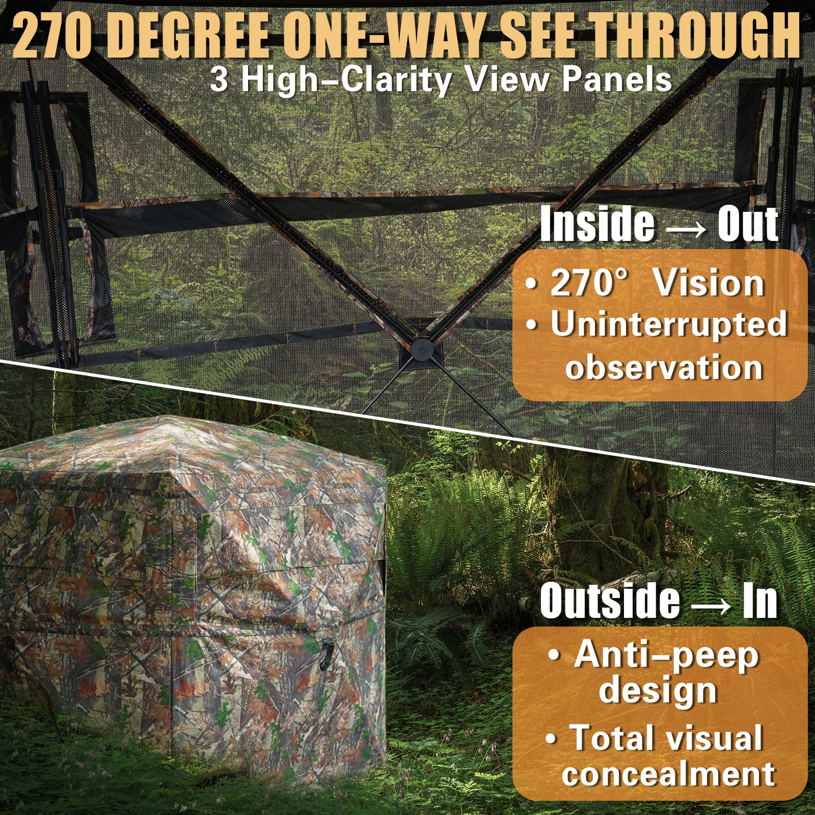 Beviliu hunting blind waterproof-5000mm keeps gear dry in rain.