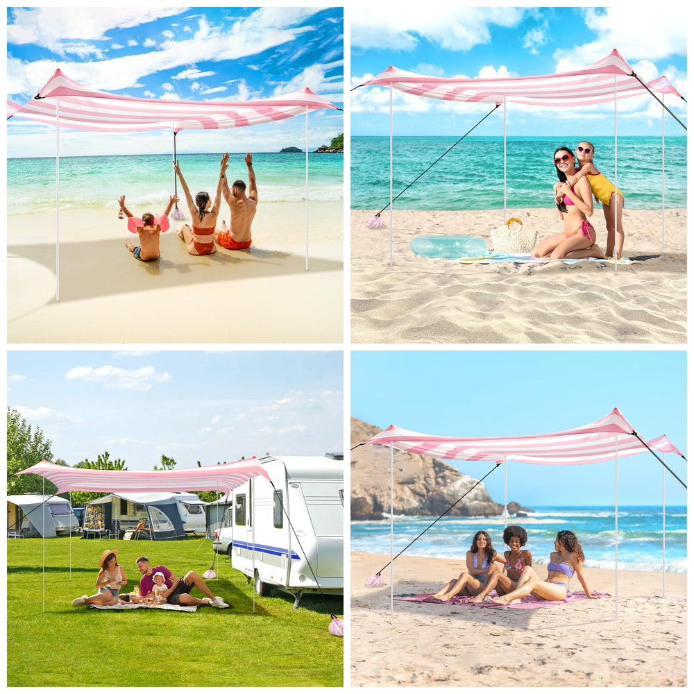 BEW Beach Tent 10x10 ft shade area ideal for groups and picnics.