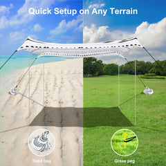 BEW beach tent aesthetic helps elevate beach party or backyard gatherings