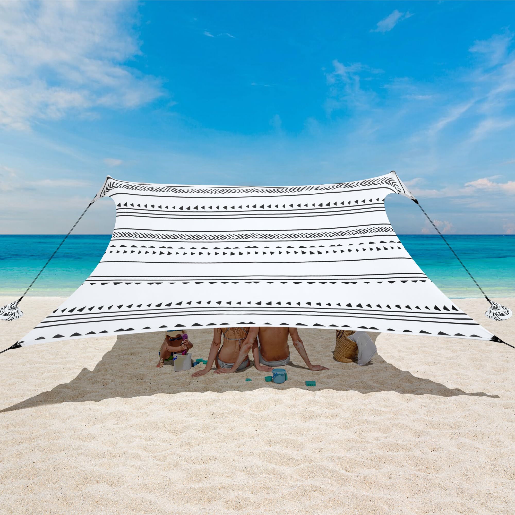 BEW beach tent setup-poles enables quick shade on sunny shores
