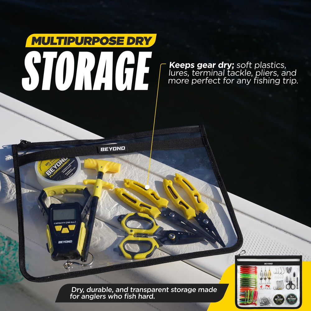 Beyond Braid DryVault Small in-use on kayak keeps essentials dry.