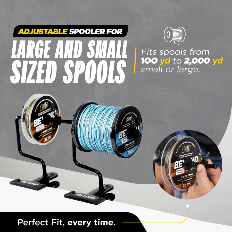 User spools line quickly with the EZ Line Spooler