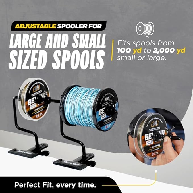 Beyond Braid EZ Spooler anti-slip base keeps reels steady mid-use