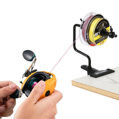Table-mounted spooler with heavy-duty non-slip base and clip