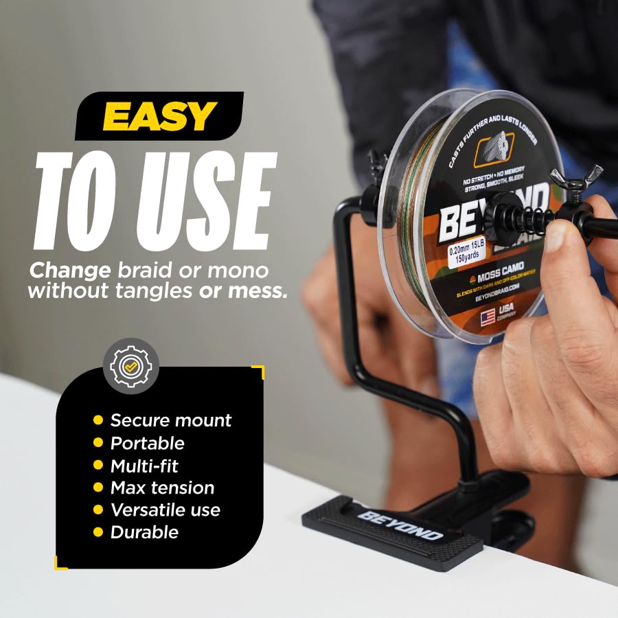 Compact, adjustable spooler ready for travel and field use