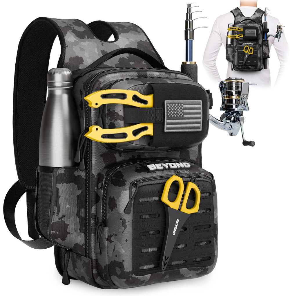 Beyond Braid Voyager compact-design backpack for on-the-go fishing storage.