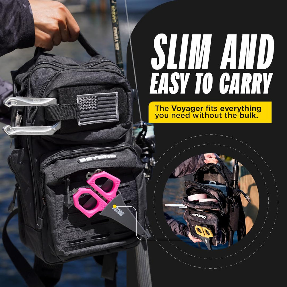Beyond Braid Voyager side view shows slim profile for easy carrying.