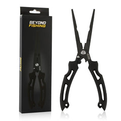 Beyond Fishing 8.5-inch Long Nose Pliers - Black, front view
