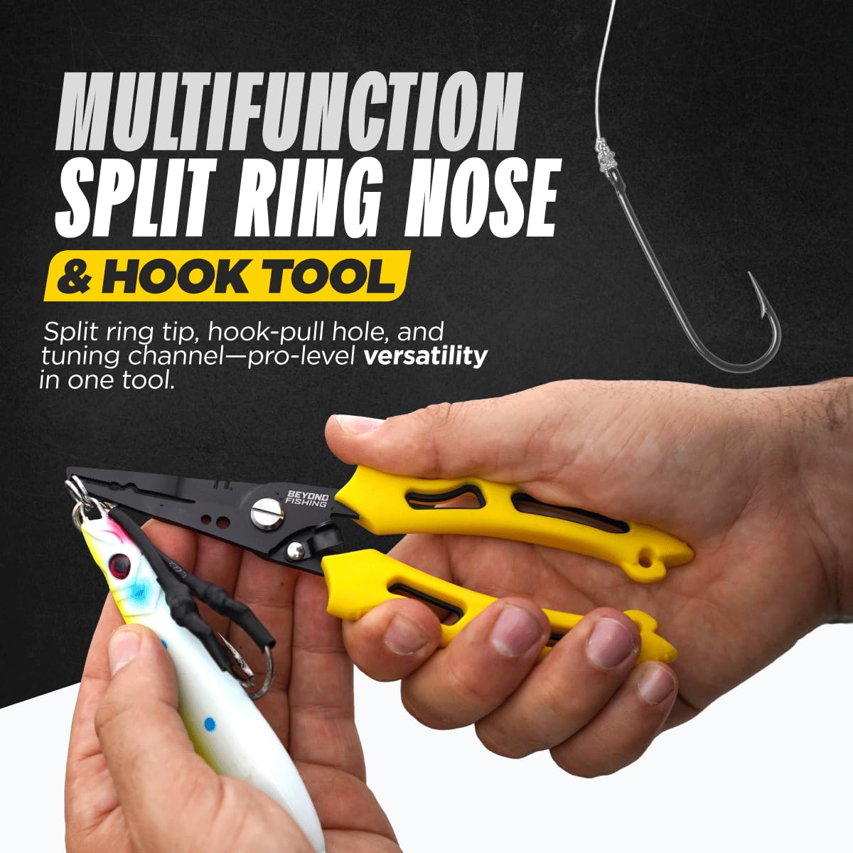 All-in-one terminal tackle tool for crimping, hook removal, and line cutting
