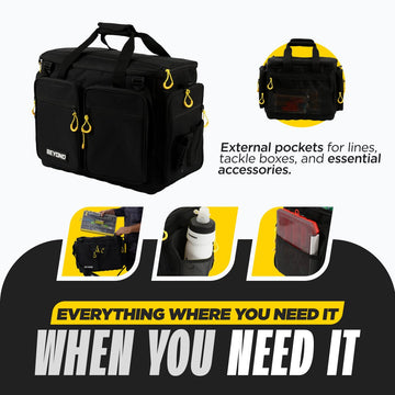 Interior layout with 15 pockets and labeling area