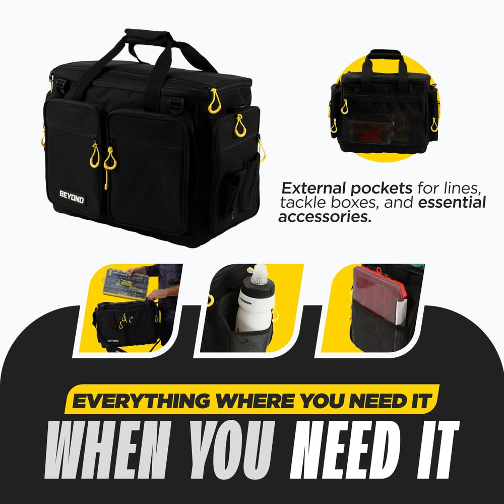 Interior layout with 15 pockets and labeling area