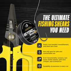 Non-slip grip and XL finger holes on Beyond Fishing Pro Shears