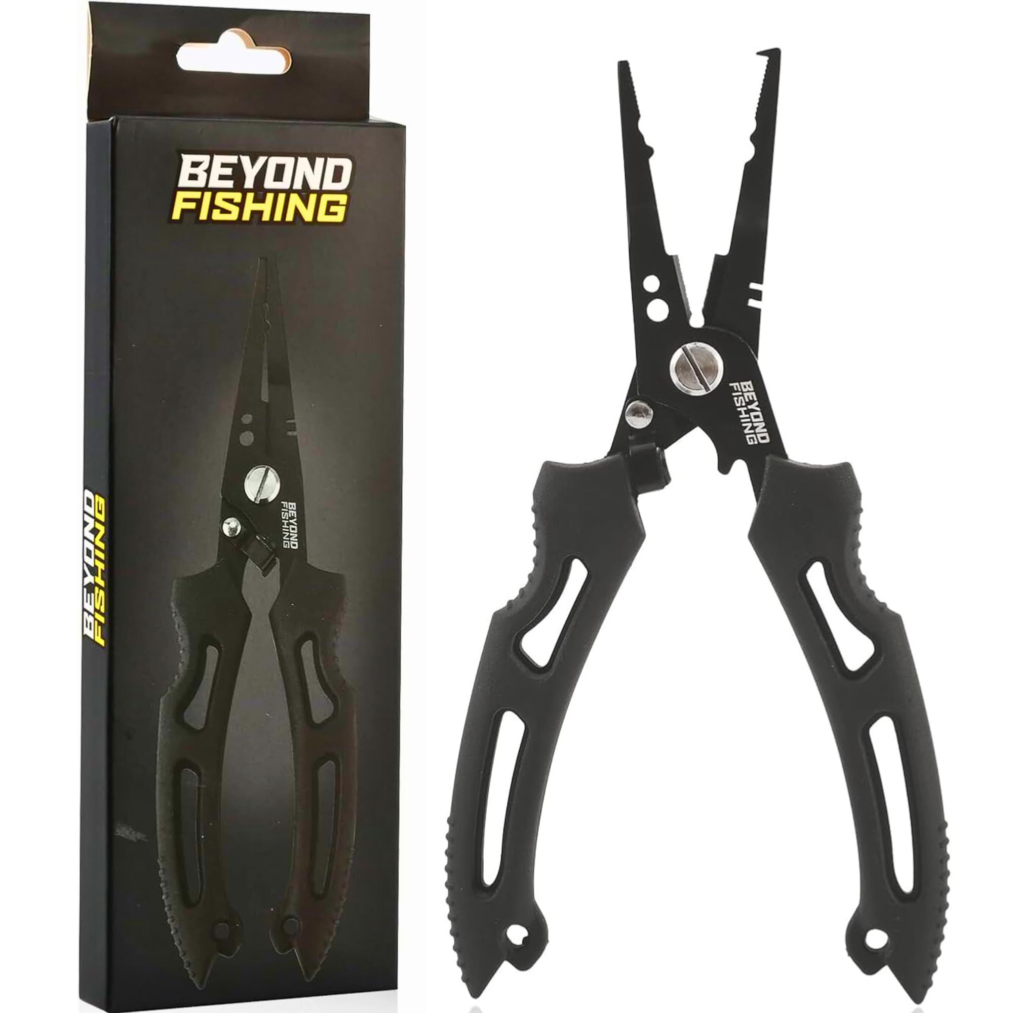 Front view of Beyond Fishing QuickRig 7-Inch Pliers – Black