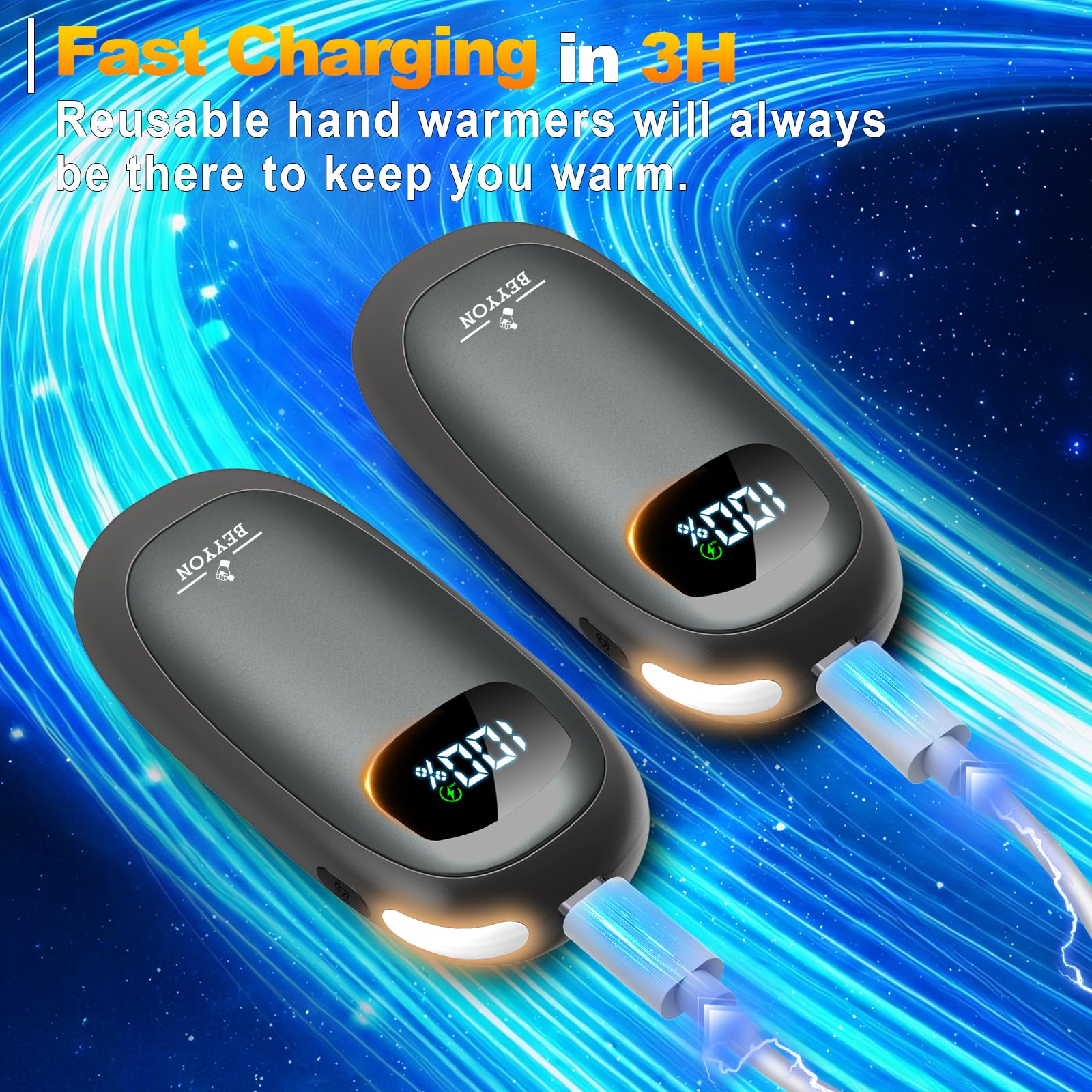 BEYYON B hand warmers night-light feature aids夜 walks and emergencies.