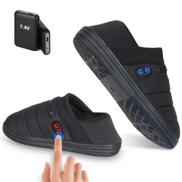 BIAL heated slippers show the sole heat area for rapid warmth during chilly evenings.