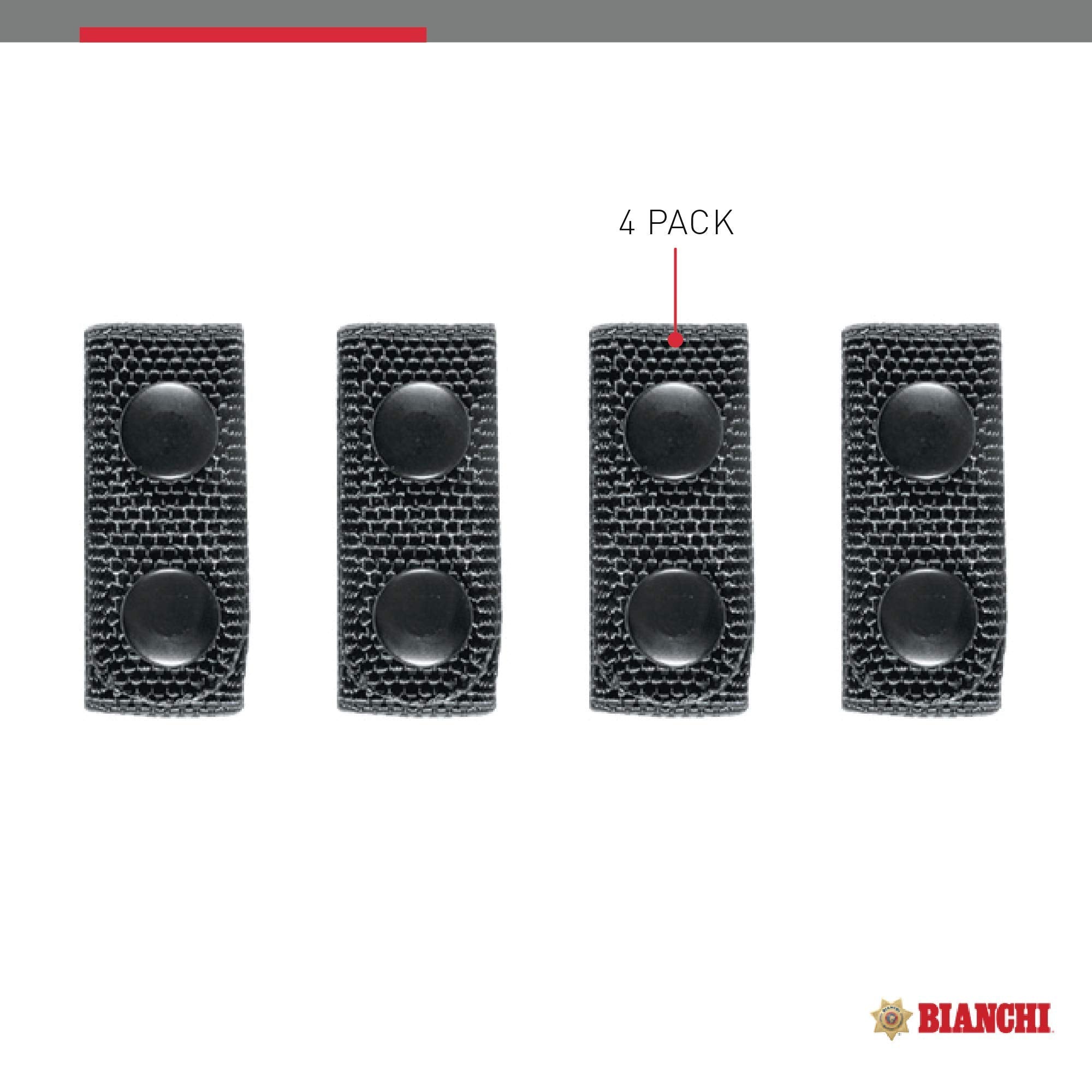 PatrolTek Belt Keeper 4-pack with black brass snaps