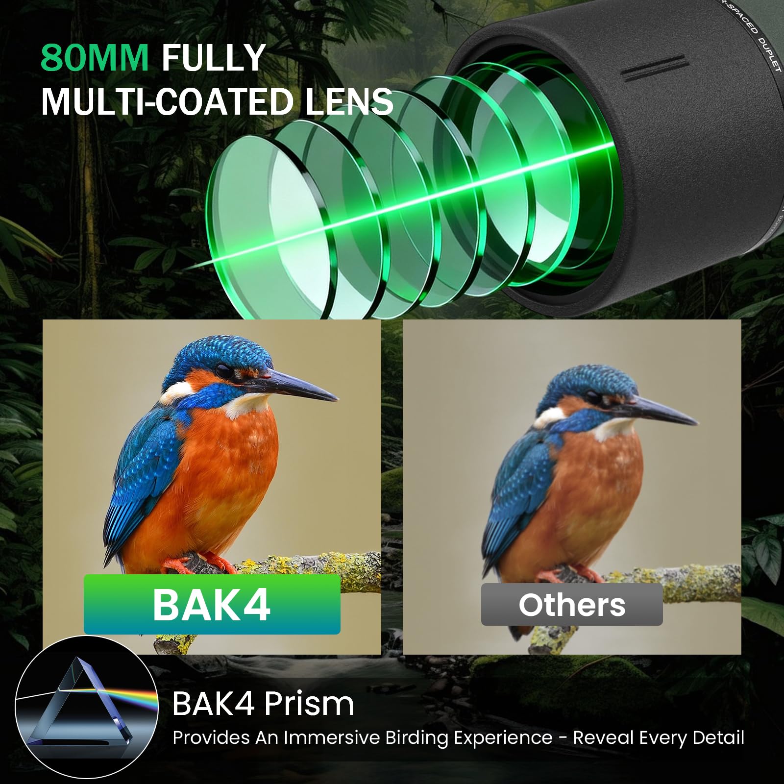 BIBIRE angled eyepiece offers neck-friendly viewing for long sessions.