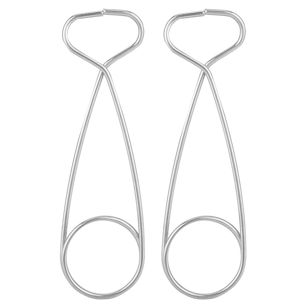 Bicaquu two-piece stainless steel fish mouth spreaders closed for storage