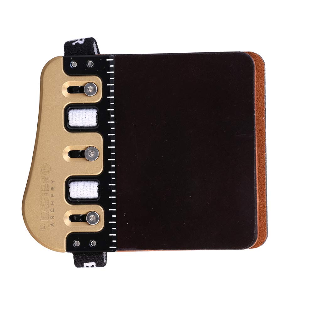 BICASTER Barebow finger tabs cordovan leather face with brass plate for durable grip