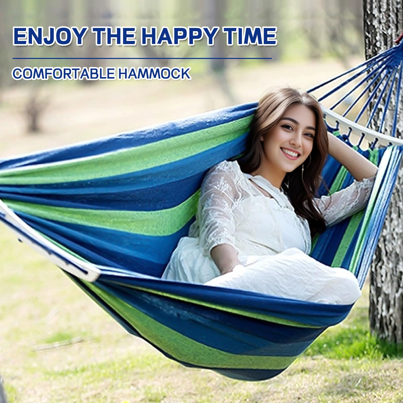 BieAziton hammock sprawled in backyard as cozy lounge seat.