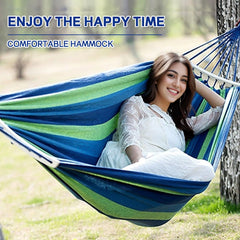 BieAziton hammock sprawled in backyard as cozy lounge seat.