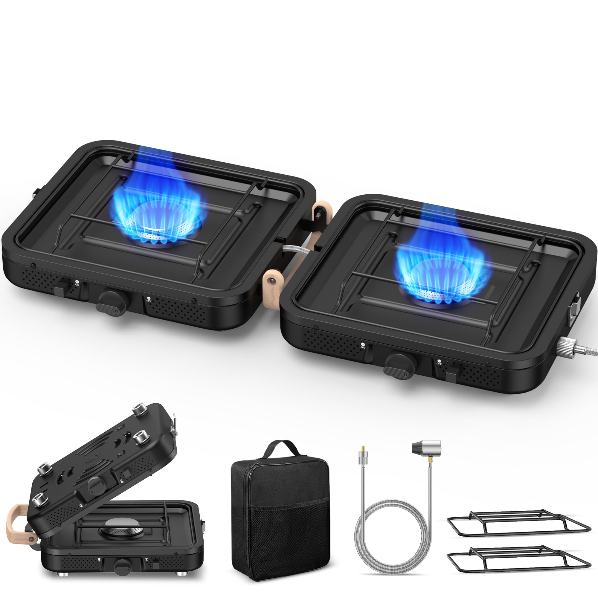 BietrunPro 2-burner stove folded compact for easy transport and storage