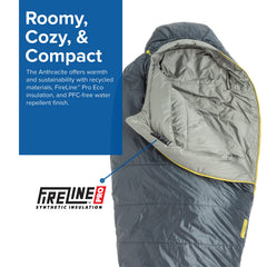 Close-up of the Anthracite contoured hood showing warm fit and draft protection.