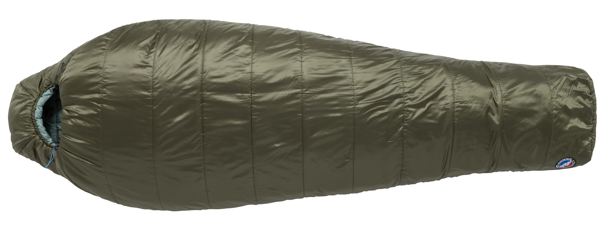 Big Agnes Anthracite left-zip sleeping bag for easy entry and draft resistance in cool nights.