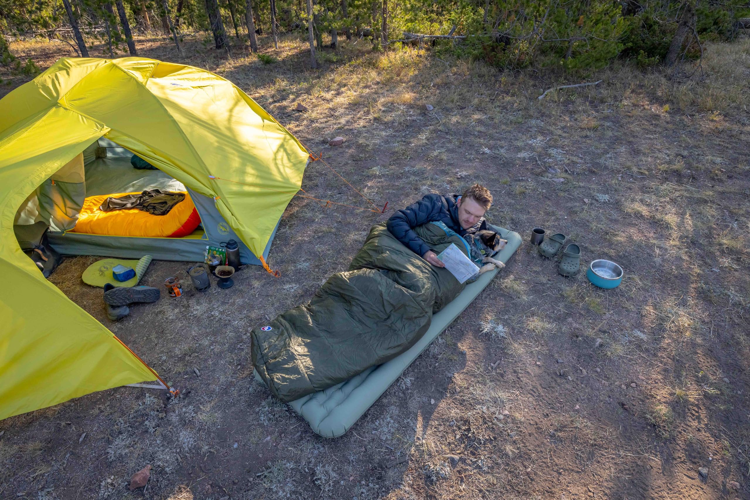 Anthracite packs light and compresses well for backpacking trips.