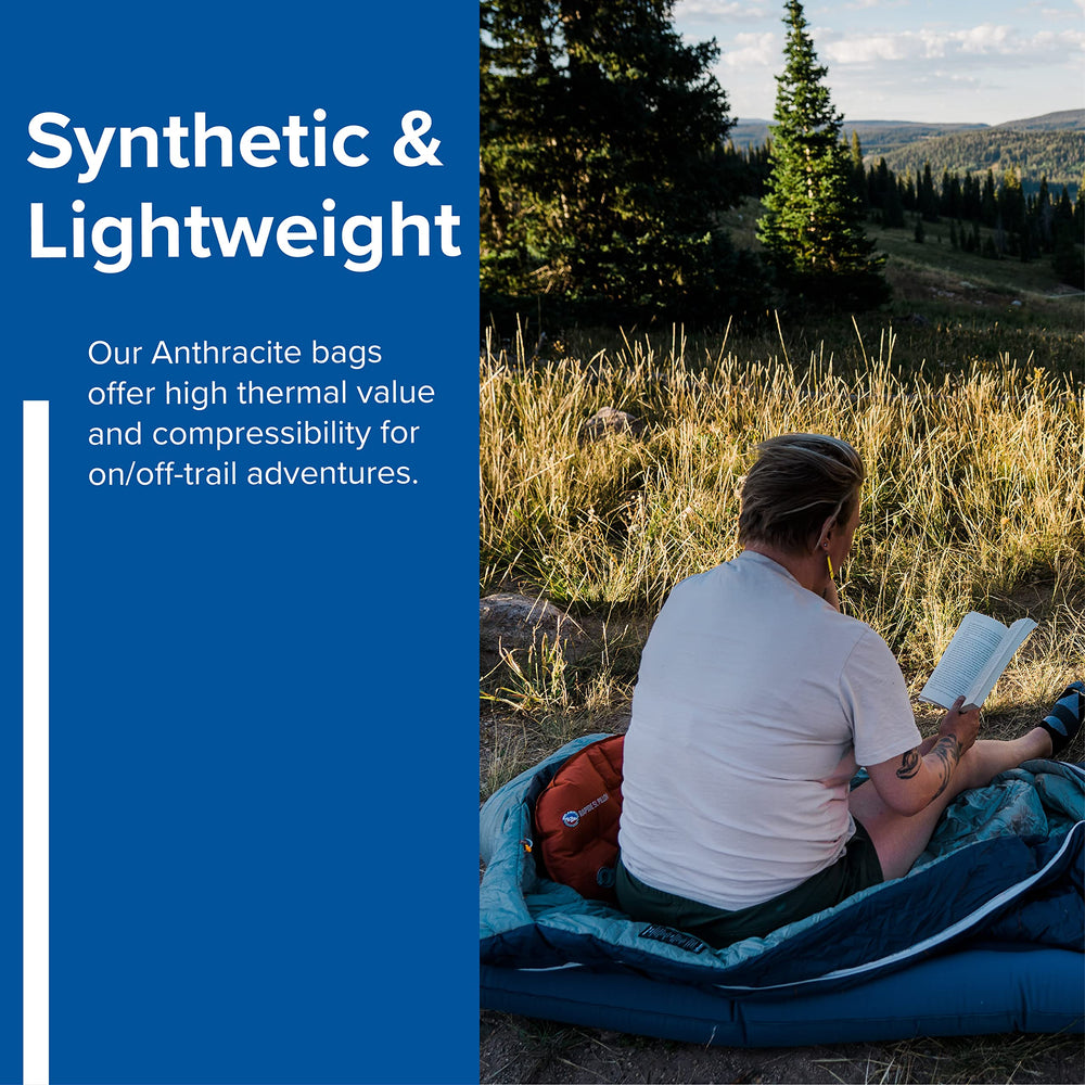 Big Agnes Anthracite recycled shell emphasizes sustainable comfort.