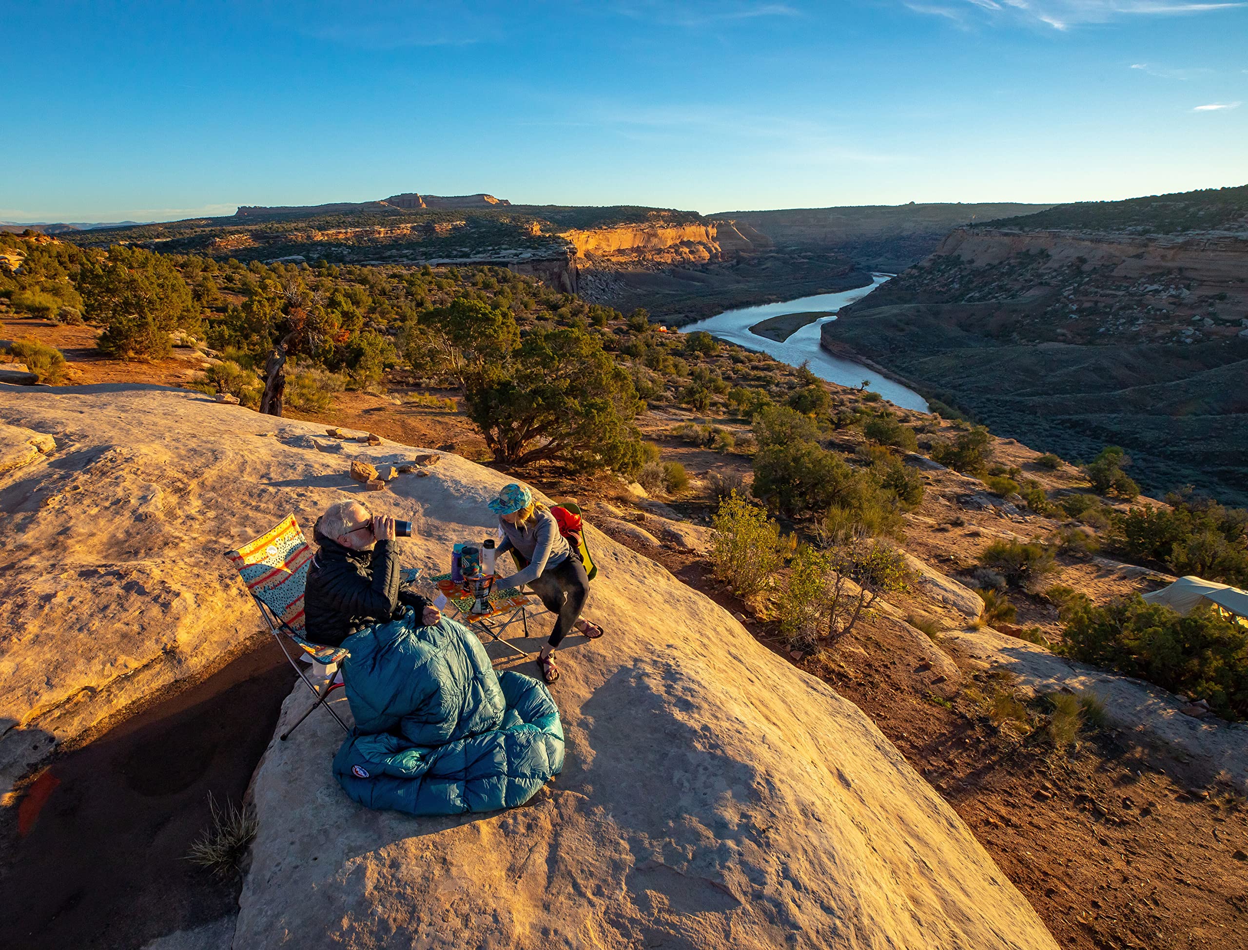 Big Agnes Big Six Armchair cupholders keep drinks within reach by the fire