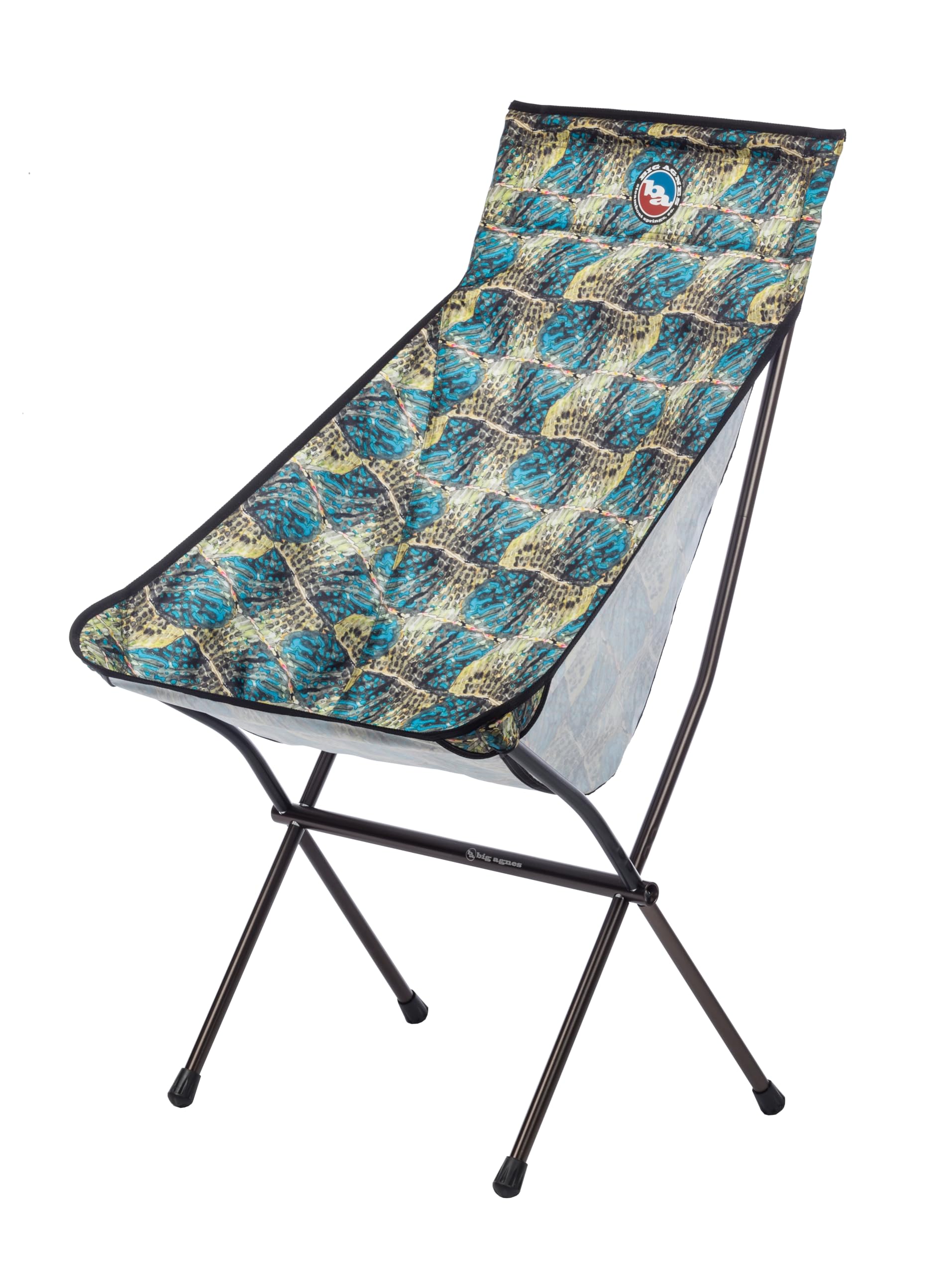 Compact, packable Big Six chair shown folded for easy transport