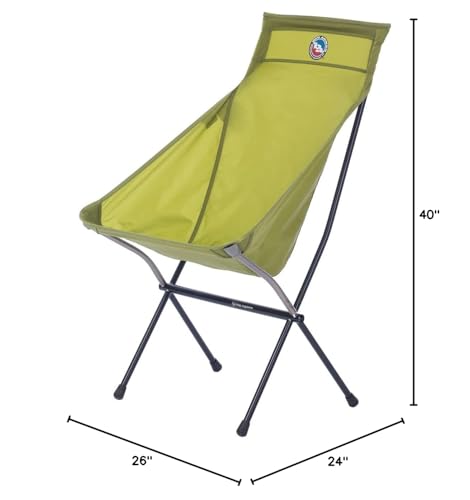 Big Agnes Big Six chair wide seat lets you relax with legs spread for comfort.