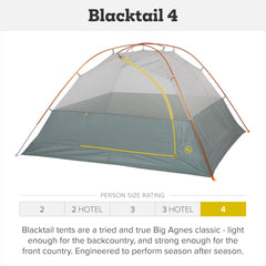 Big Agnes Blacktail Hotel extended vestibule adds space for gear and pets.