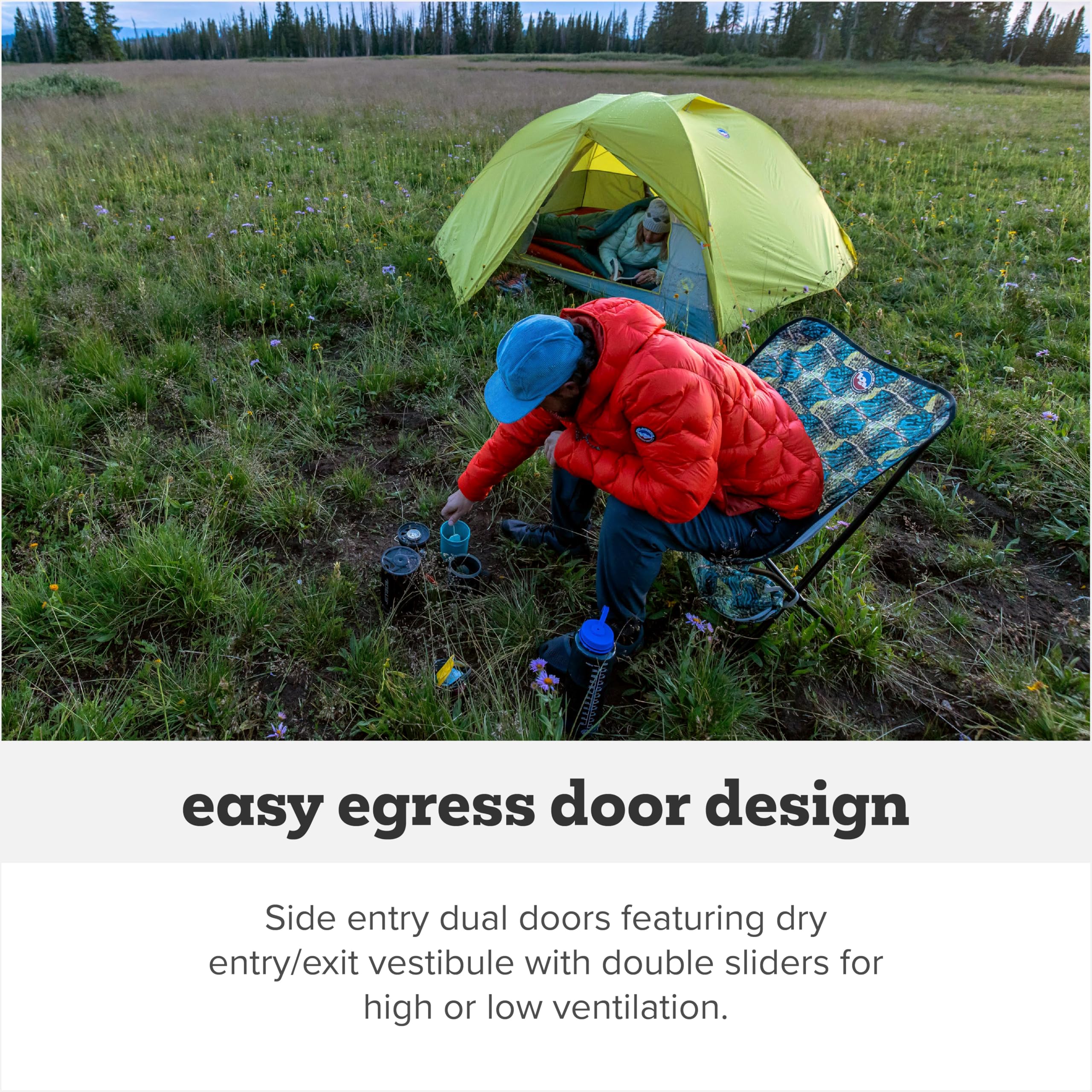 Big Agnes Blacktail quick stash door keeps privacy simple