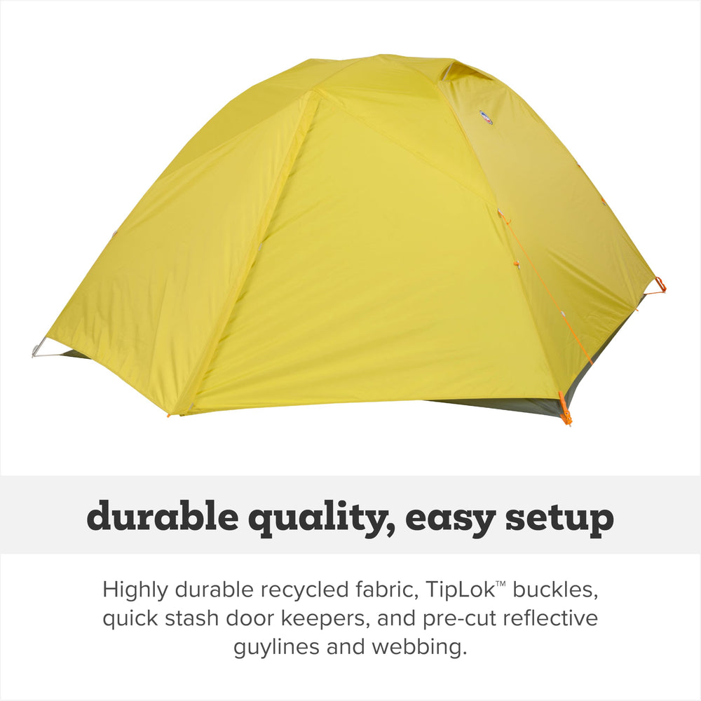 Big Agnes Blacktail reflective guylines and tensioners improve visibility and stability.