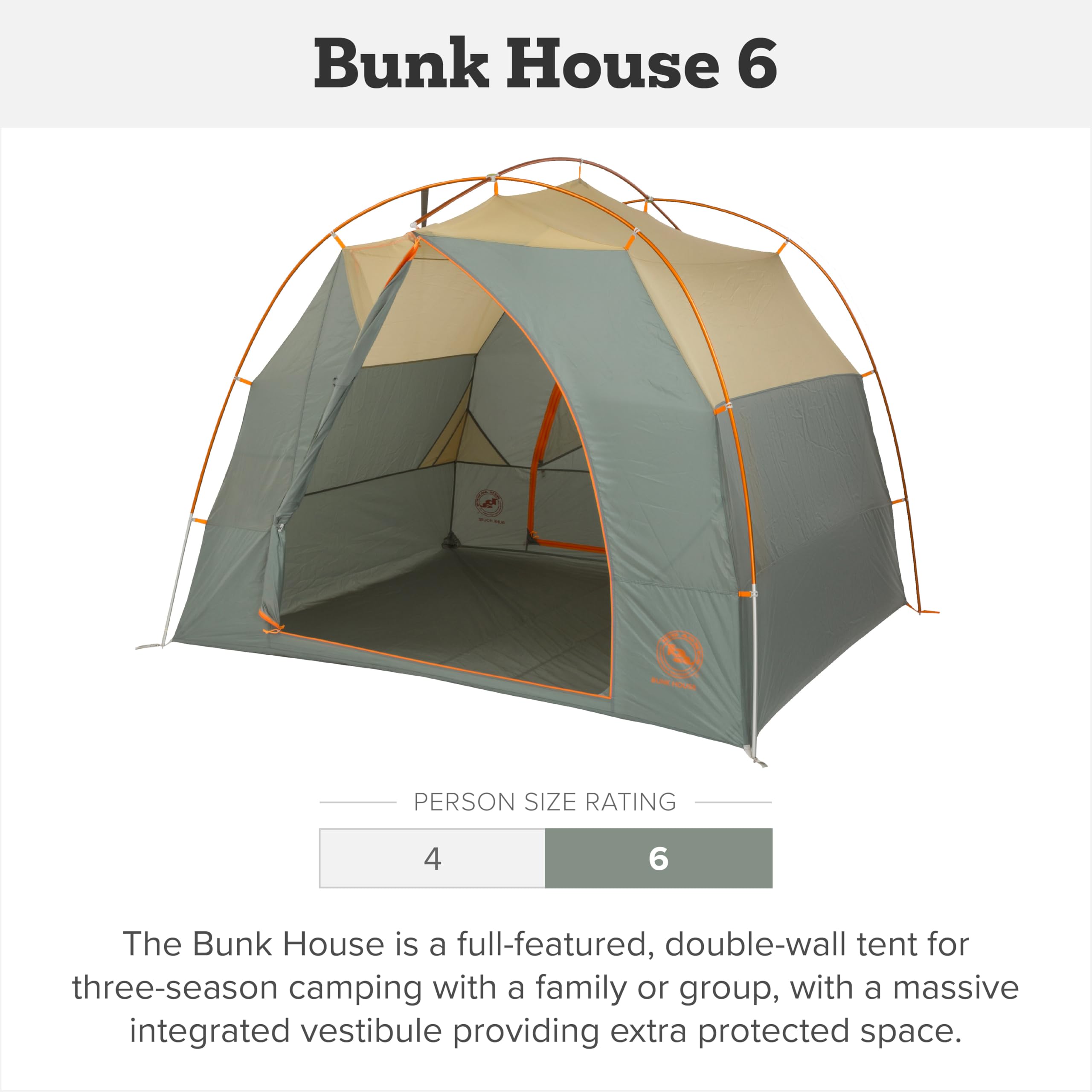 Big Agnes Bunk House wide interior space for family camping.
