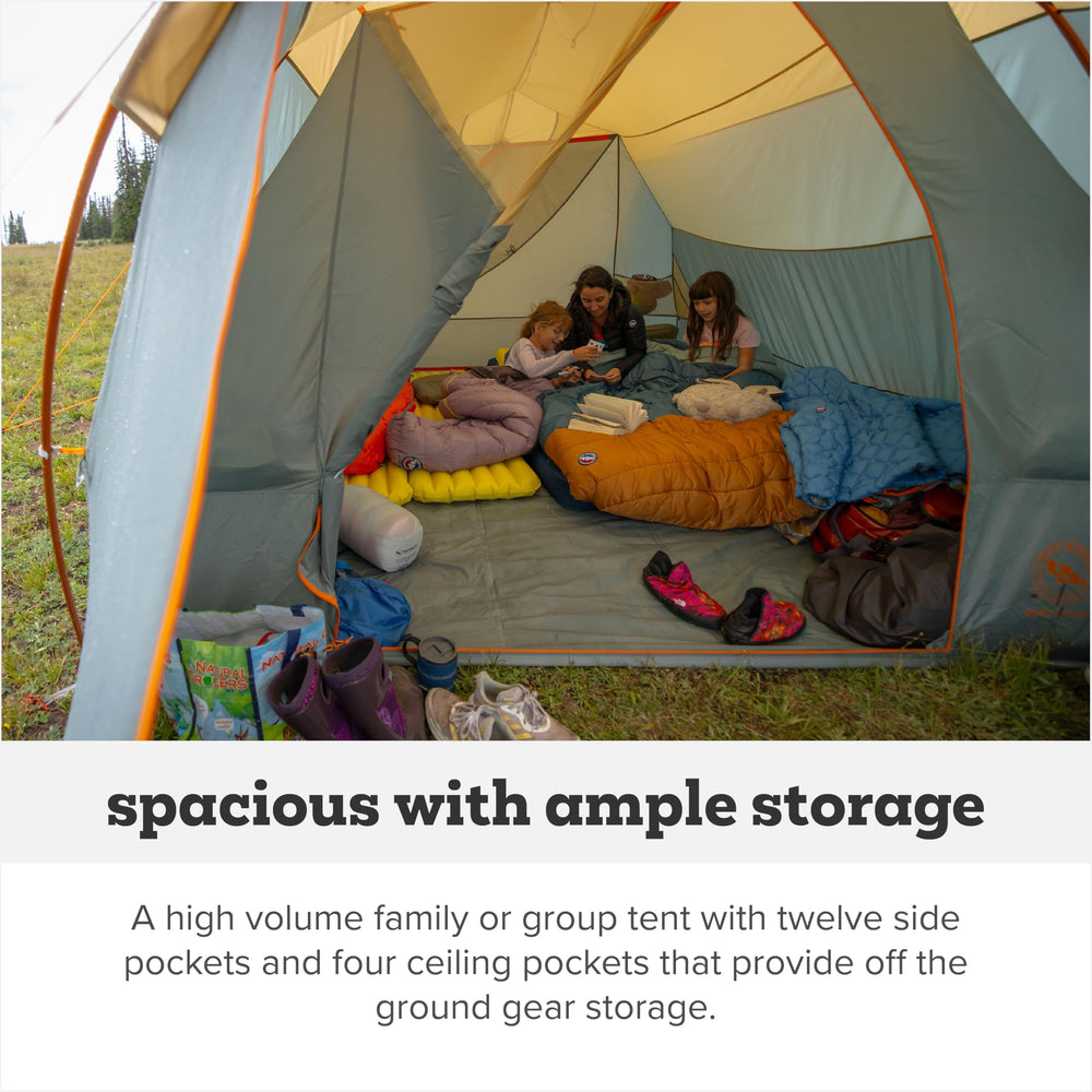 Big Agnes Bunk House setup with pre-cut guylines for quick pitching.