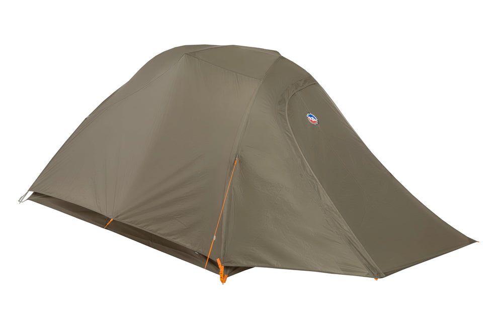 Big Agnes C Bar tent setup demonstrating quick single-pole assembly.