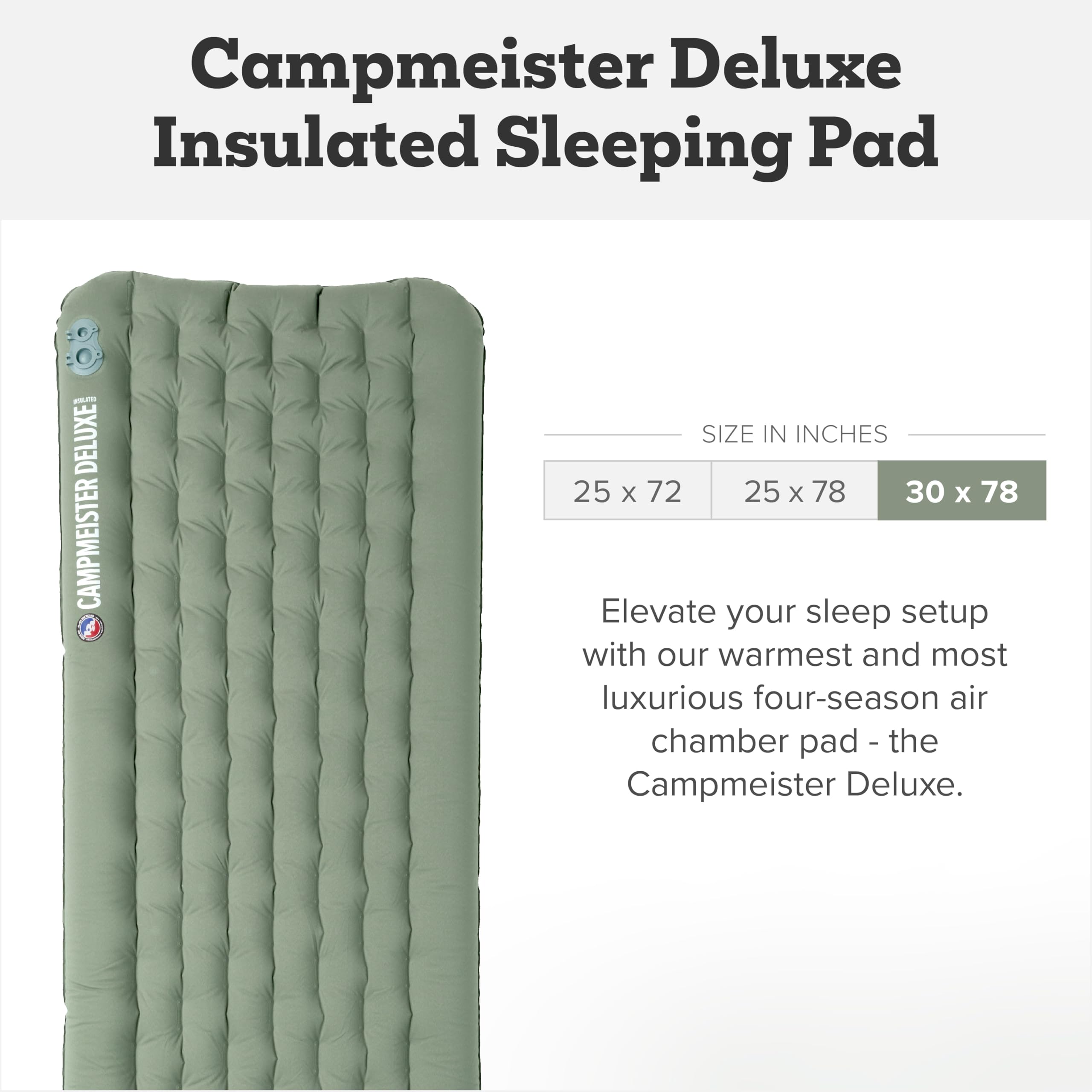 Big Agnes Campmeister Deluxe offset I-Beam construction provides stable support on uneven ground.