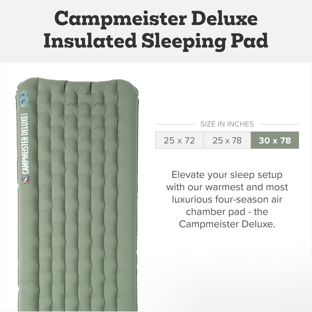 Big Agnes Campmeister Deluxe offset I-Beam construction provides stable support on uneven ground.