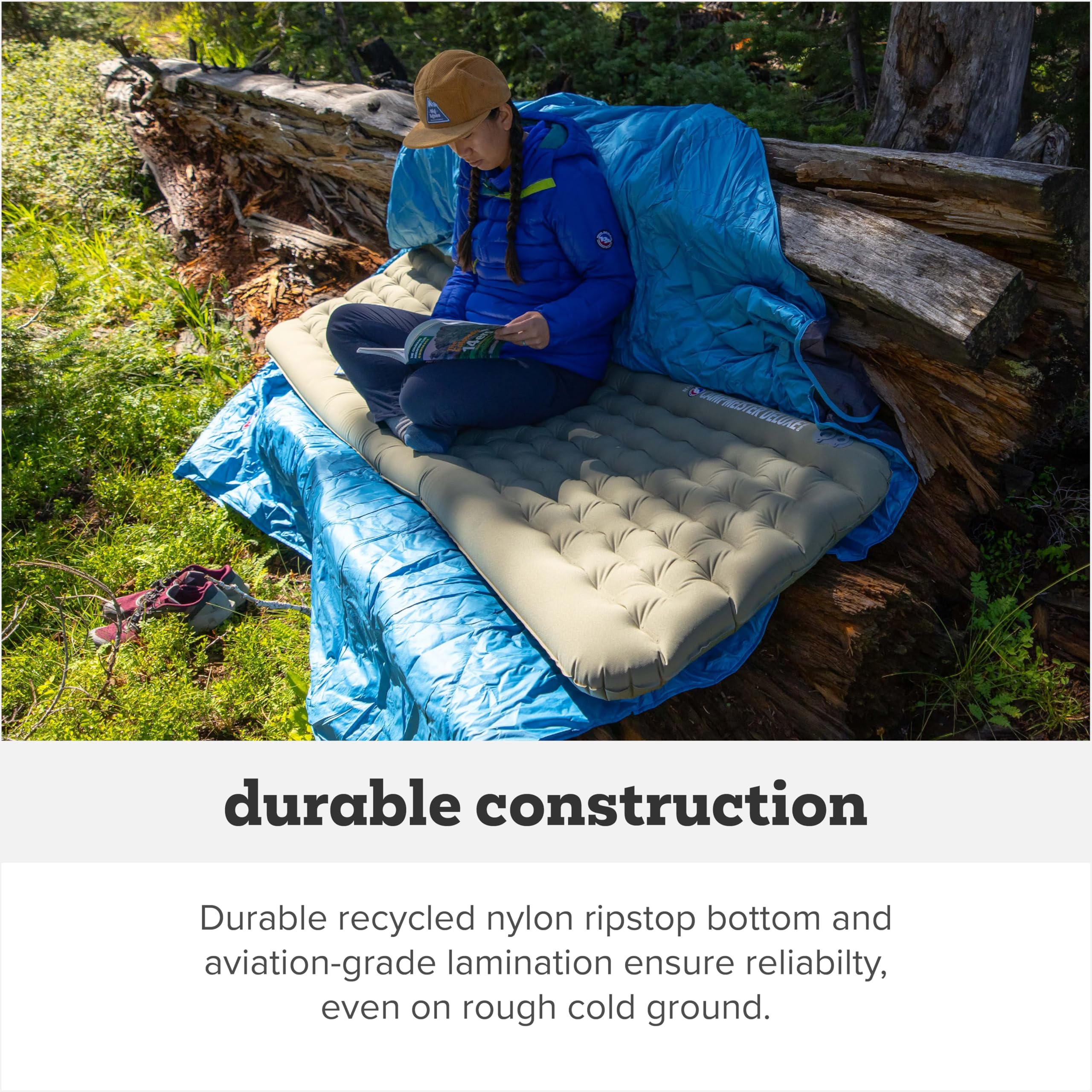 Recycled nylon bottom enhances durability on rough terrain.