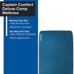 Big Agnes Captain Comfort Deluxe Camp vertical side walls maximize stability for a secure night.
