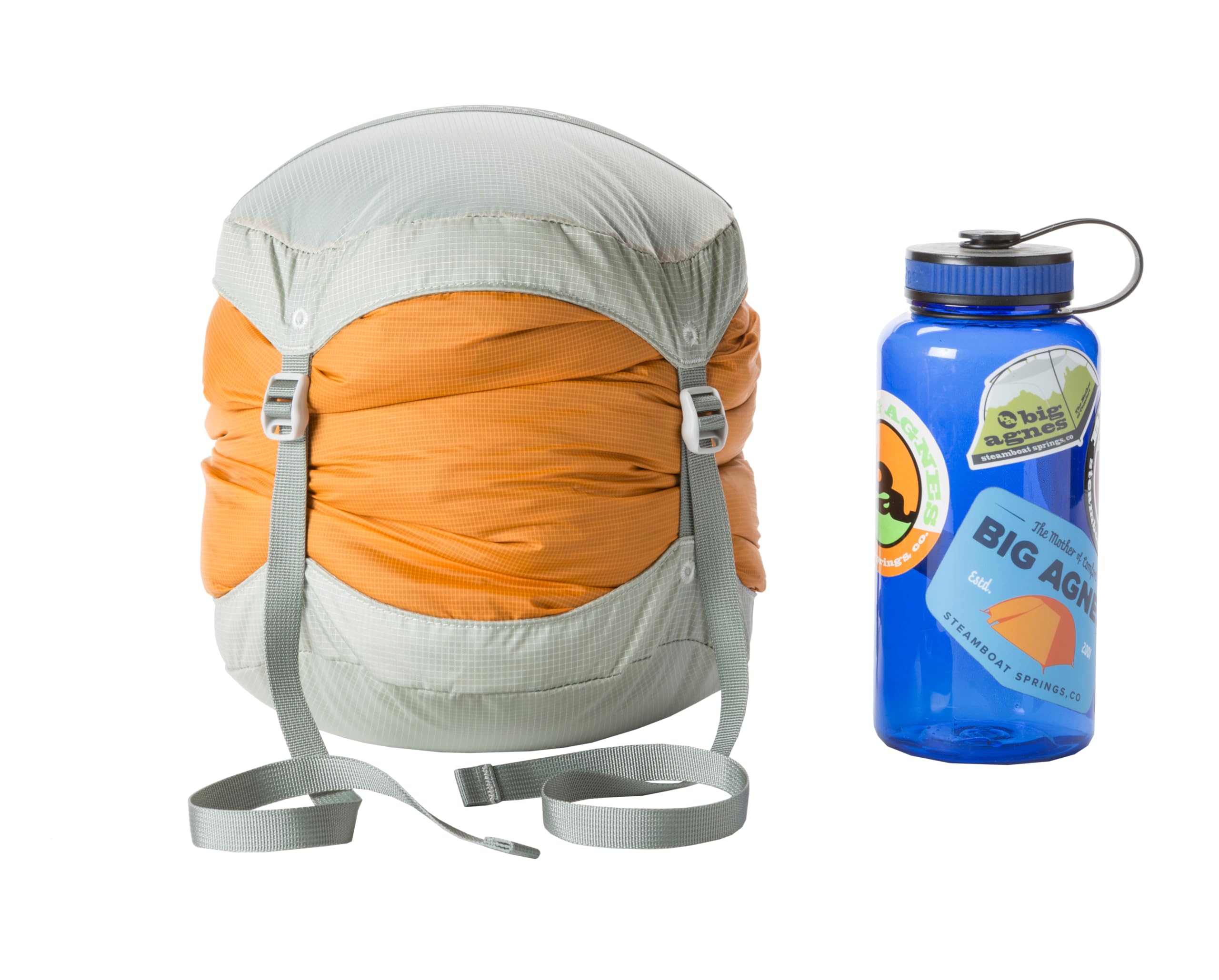 Big Agnes Tangelo 20L sack shows water resistance with durable, recycled nylon exterior.